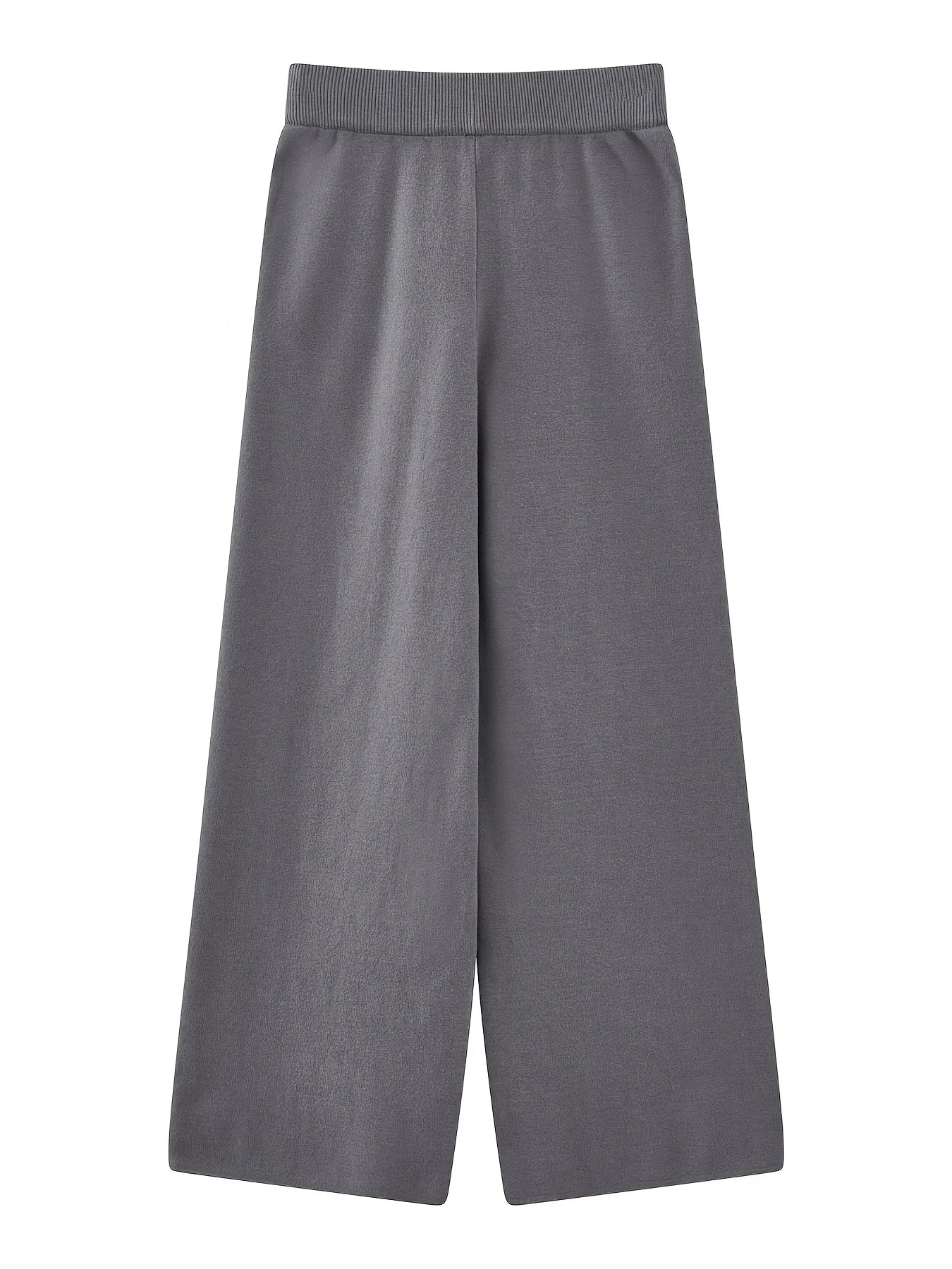 Herbst Winter Elegante Strickwaren 3-teiliges Damen-Pullover-Set Schicke weiße graue schwarze Strickjacke mit Schleifendetail Lässige gestrickte Hose mit weitem Bein