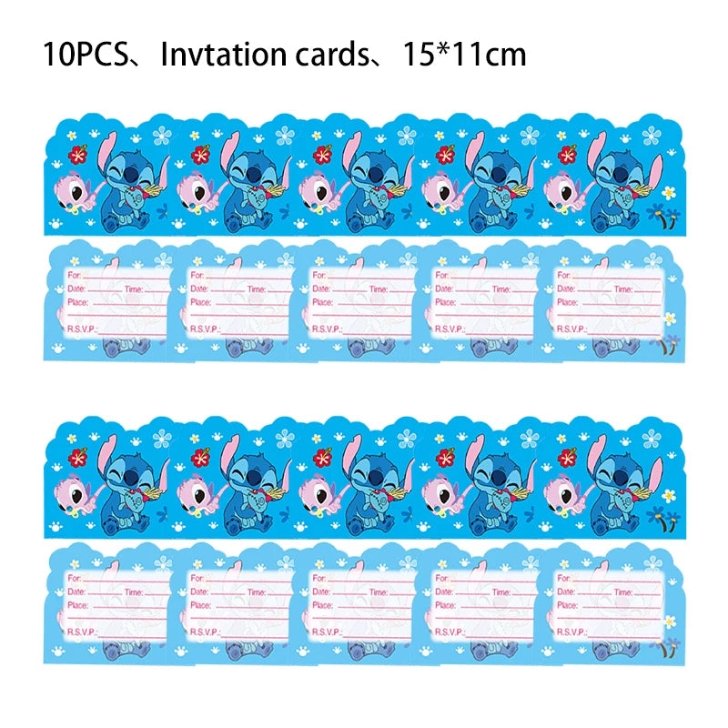 Stitch Party Supplies für Kinder Lilo und Stitch Geburtstag Party Dekorationen Luftballons Banner Tischdecke Hintergrund Geschirr