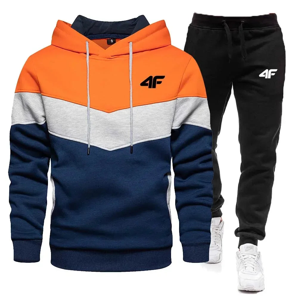 2025 Men's Autumn-Winter Fashion Hooded Sweatshirt with Belted Pants - Stylish Quality Outdoor Jogging Fitness Sports Casual Set.