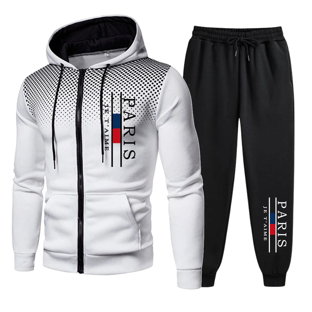 Hot Sales Men's Tracksuit Jogging Zip Up Hoodies Daily Quality Sweatshirts Men Long Sleeve Sports Coat Casual Sweatpants Fashion.