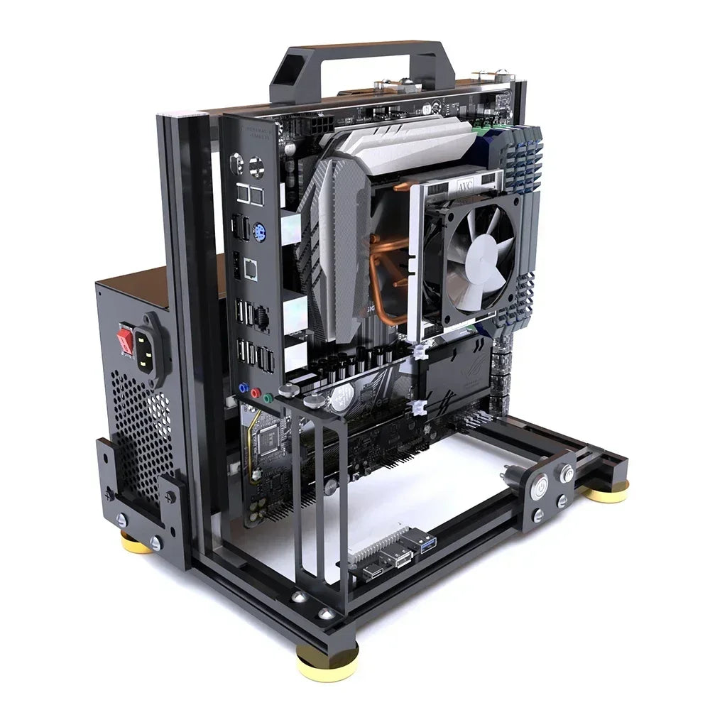 ITX MATX ATX Gamer Cabinet,MOD Desktop PC Case Open Frame Rack,Water Cooler Computer Gaming Chassis Vertical Personality DIY.