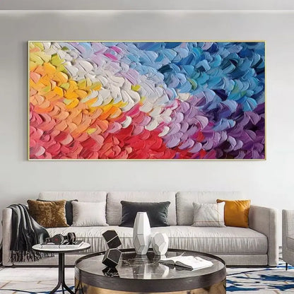 Thick Knife Oil Painting Abstract Hand Drawn Art Oil Painting Canvas Poster  Wall Art Decorative Pictures for Living Room Decor.