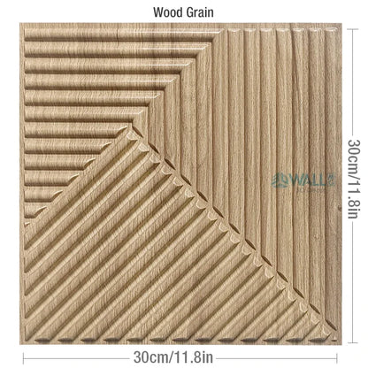 12pcs 30cm 3D textured wall panel 3D wall sticker Wood grain wall decor, suitable for living room, hall, bedroom, hotel, office