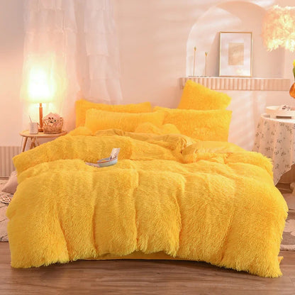 3/4PCS Luxurious Plush Duvet Cover Set – Cozy & Soft Bedding, Perfect for Bedroom Comfort, Ideal for Guest Rooms and Dorm Aesth