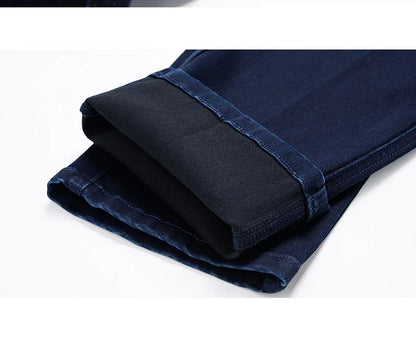 Spring Autumn Men's Classic Business Jeans Straight Elastic Fashion Washed Denim Trousers Brand Clothing Office Jean Pants Male