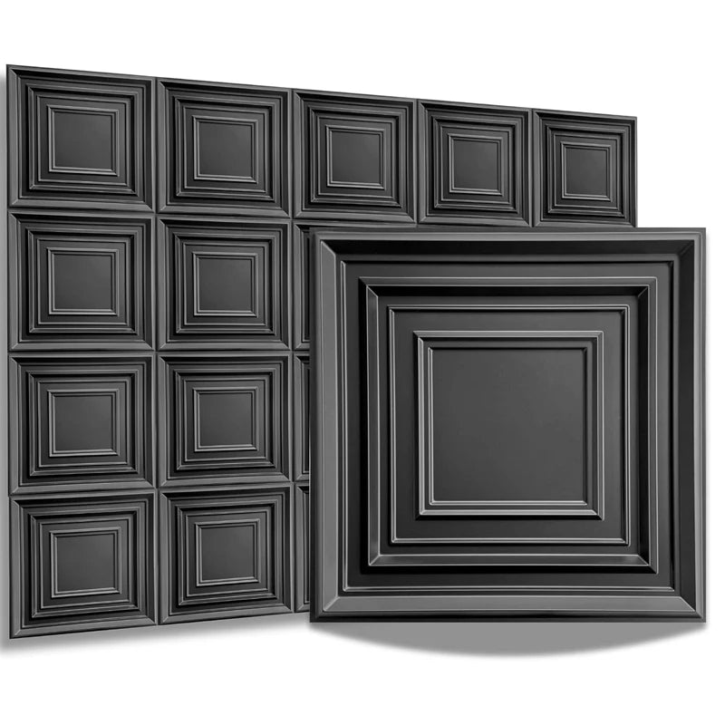 12pcs 30x30cm Super 3D Art Wall Panel PVC Waterproof 3D Wall Sticker Decor Tiles Diamond Design DIY Home Decor 11.81'' X 11.81''