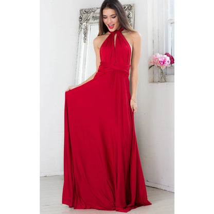 Sexy Frauen Multi way Wrap Cabrio Boho Maxi Club rotes Kleid Verband langes Kleid Party Brautjungfern Unendlichkeit Robe Longue Femme