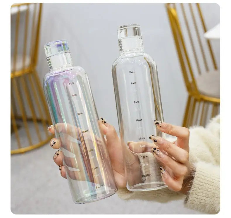 water bottle High-value colorful time scale cup red cute drinking water target bottle ins simple water cup my gourd man bottles.