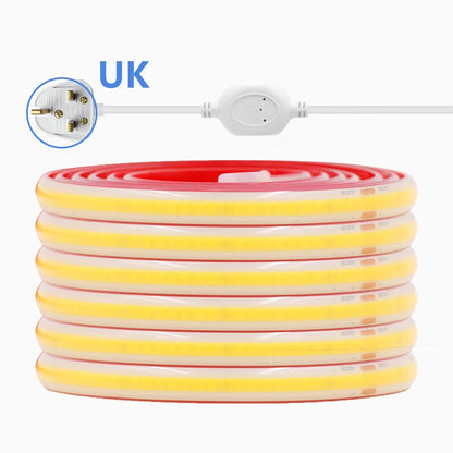 COB LED Streifen Licht Dimmer Schalter EU UK Power Kit 220V 230V 3000K 4000K 6000K 288LED Helle Flex Band Wasserdichte Lineare Beleuchtung