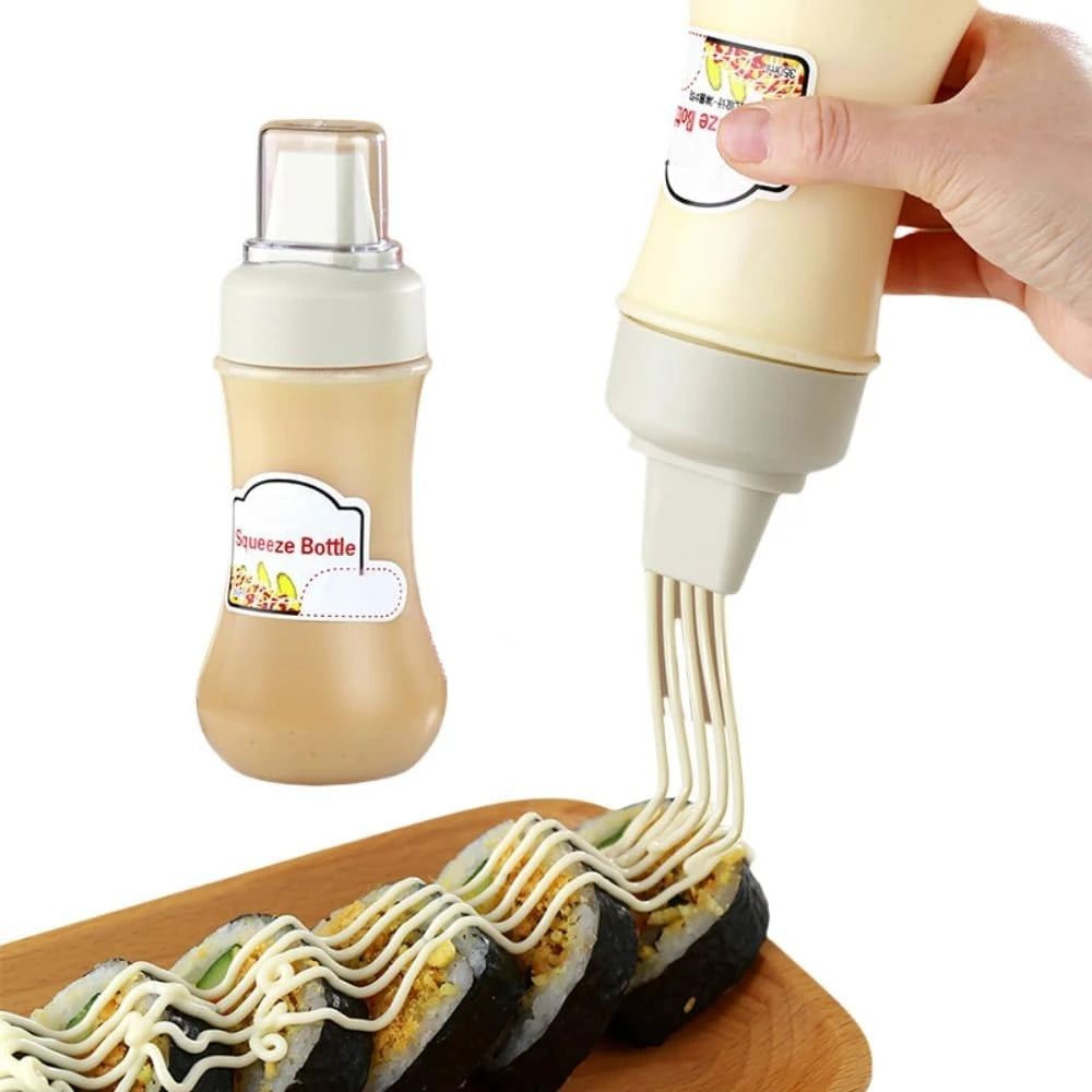 Condiment Squeeze Bottles 5 Hole Nozzles 350ml Sauce Squeeze Bottle,Ketchup Bottles Squeeze for Ketchup,Sauces,Syrup,BBQ,Kitchen.
