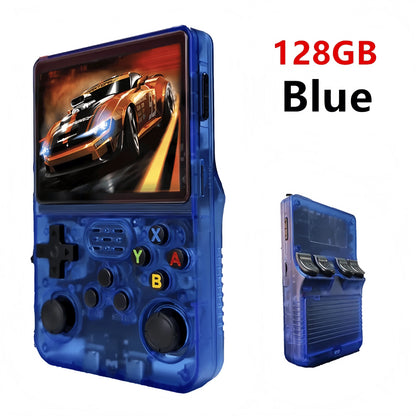 Retro R36S Handheld Video Game Console 3.5 Inch IPS Screen 128GB Preloaded Games Portable Pocket Player Linux System.