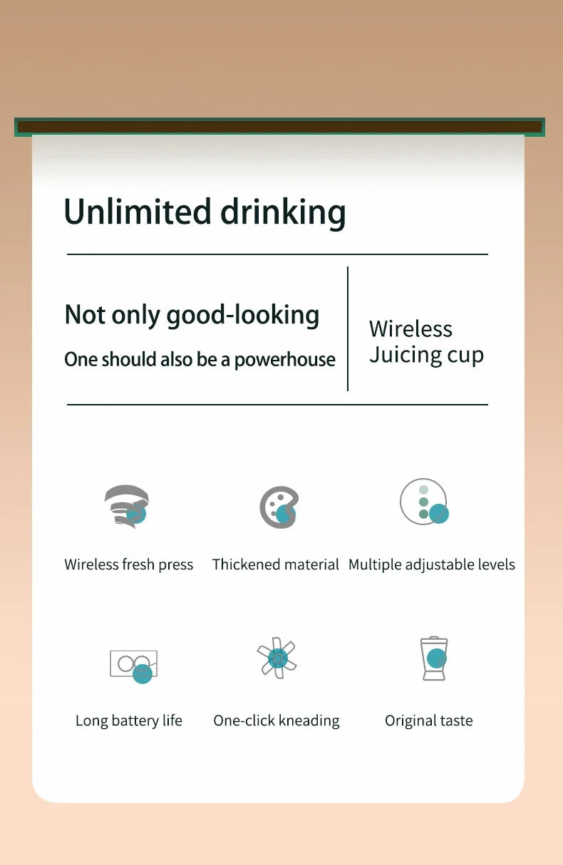 Electric Orange Juicer Portable 600ml Original Citrus Fruit Juice Extractor Lemon Squeezer Machine Smoothie Blender USB Charge.