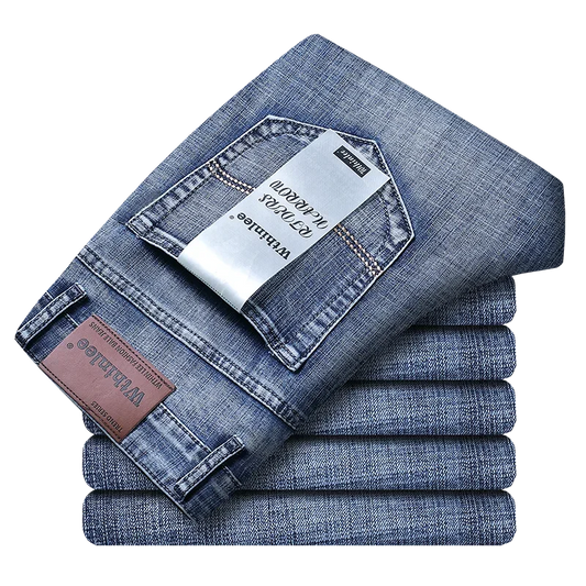 Wthinlee Neue Business männer Jeans Casual Gerade Stretch Mode Klassische Blau Schwarz Arbeit Denim Hosen Männliche Marke Kleidung