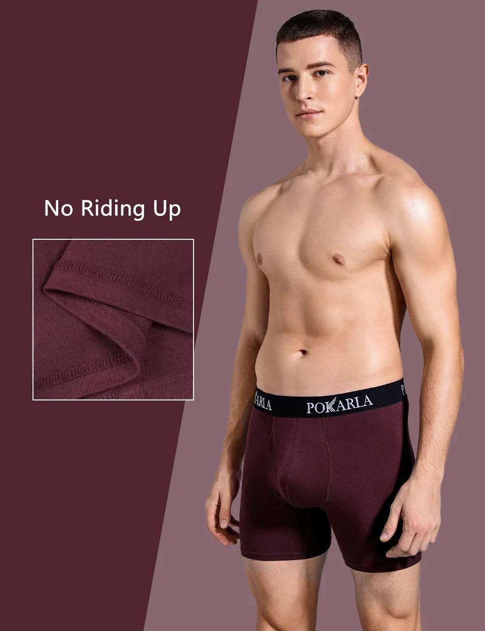 POKARLA 5 Stück Herren-Boxershorts aus Baumwolle, offene Fliege, U-Beutel, weiche, atmungsaktive Herrenunterwäsche, ohne Etikett, sexy Unterhose, elastisches Höschen