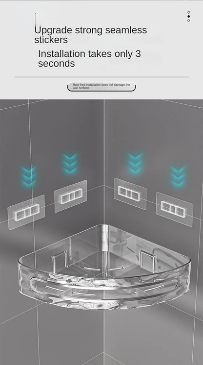 2PCS Badezimmer Regale Küche Lagerung Organizer Kunststoff Shampoo Rack Dusche Regal Bad Zubehör Kein Bohrer Regal