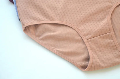 6pcs Cotton Women Panties Lady Plus Size Underwear High Waist Briefs Breathable Solid Color Female Lingerie Shorts.