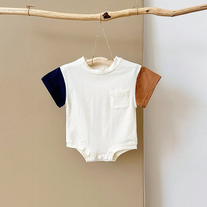 Sommer Baby kleidung Stram pler kurz ärmel ige Dreieck Bodysuit Baumwolle Kinder kleidung Neugeborene Jungen Mädchen Tasche Overall 0-18m.