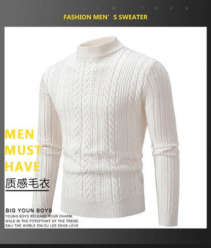 2023 Autumn  and Winter New Sweaters Warm Fit Knitted Sweaters Solid Color Casual Pullover Multiple Styles Sweater Men