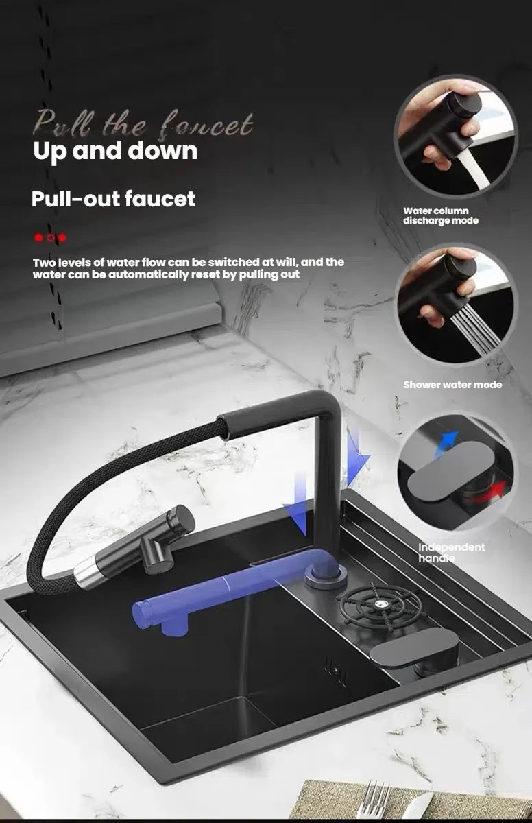 Household Small Hidden Kitchen Sink Stainless Steel Bar Wash Vegetable Basin With Cover Plate and Cup Washer Mini Single Slot