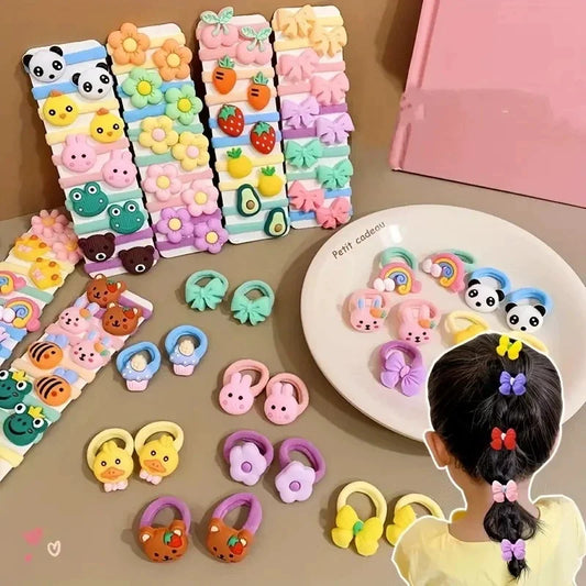 10/50pcs Children's Cute Rubber Band Girl's Rubber Band High Elastic Durable Hair Accessories Do not Hurt Hair Small Scrunchie.