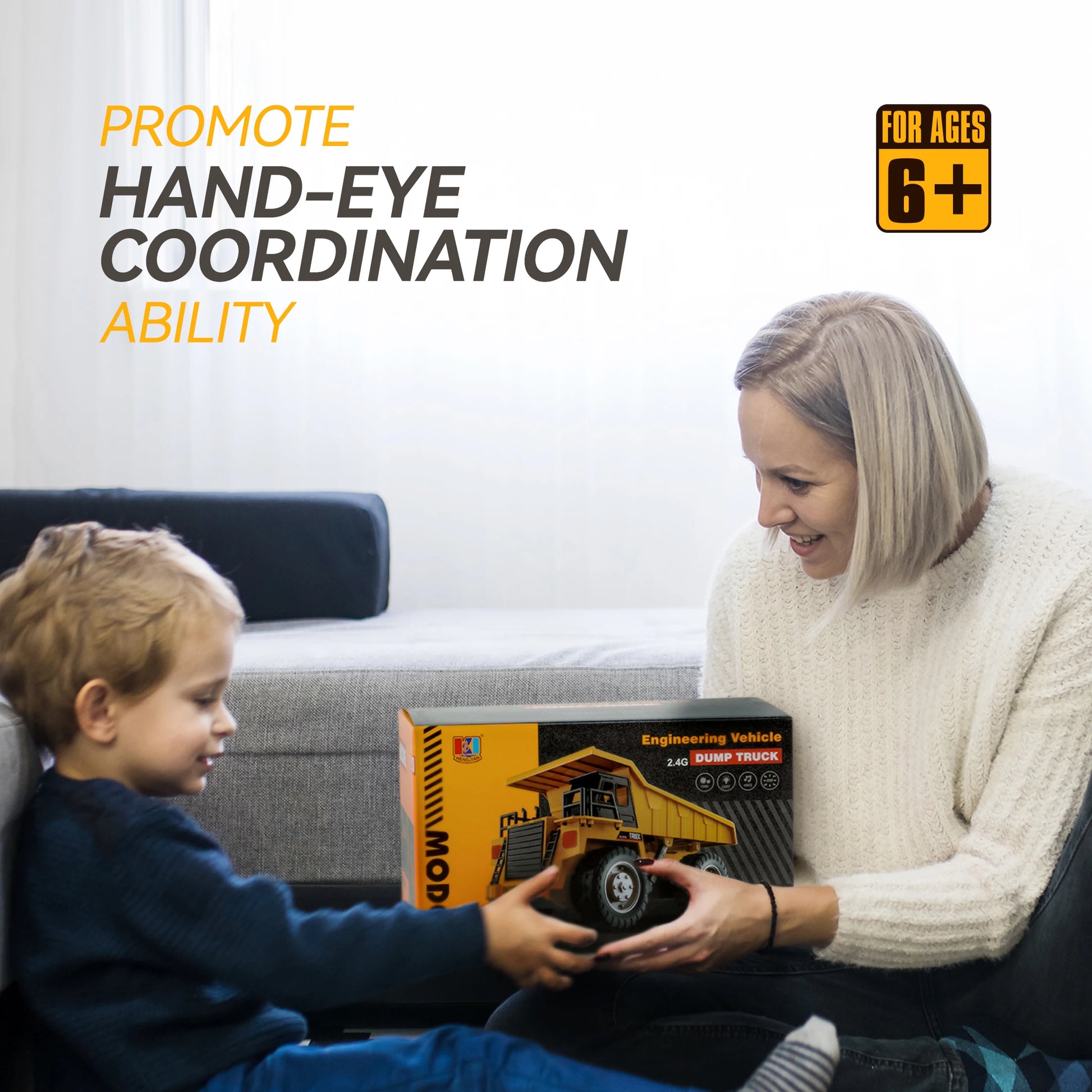 New 2.4G Remote Control Excavator Dump Truck RC Model Car Toy Professional Alloy Plastic Simulation Construction Vehicle for Kid.