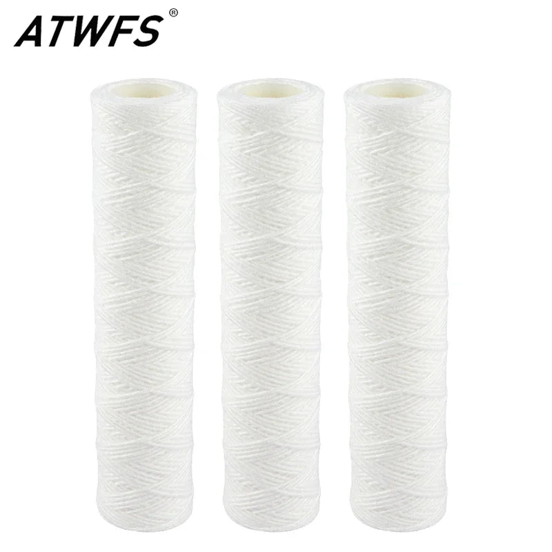 Water Purifier 3pcs x 10" String Wound Filter Cartridge 5micron PP Cotton Filter Sedmient Filter