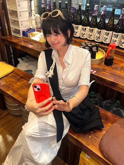 Genayooa Korean Style Casual Shirt Women Three Quarter Striped Shirts 2000s Japanese Y2k Vintage Tops Slim Retro Shirts Summer.