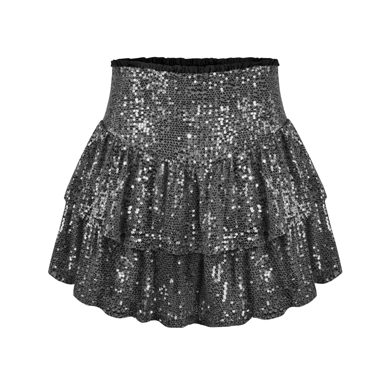 Dresses 2025 Woman Summer New Fashion Sequined Skirt Sequined Sexy Solid Color Pleated Skirts Y2k Woman Clothing.