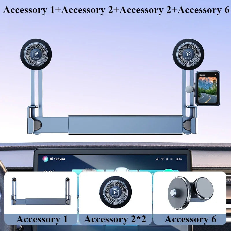 Oatsbasf Dual-position Car Screen Phone Holder Stand Metal Aluminum Adjustable for Tesla Model 3 Highland Y Car Accessories