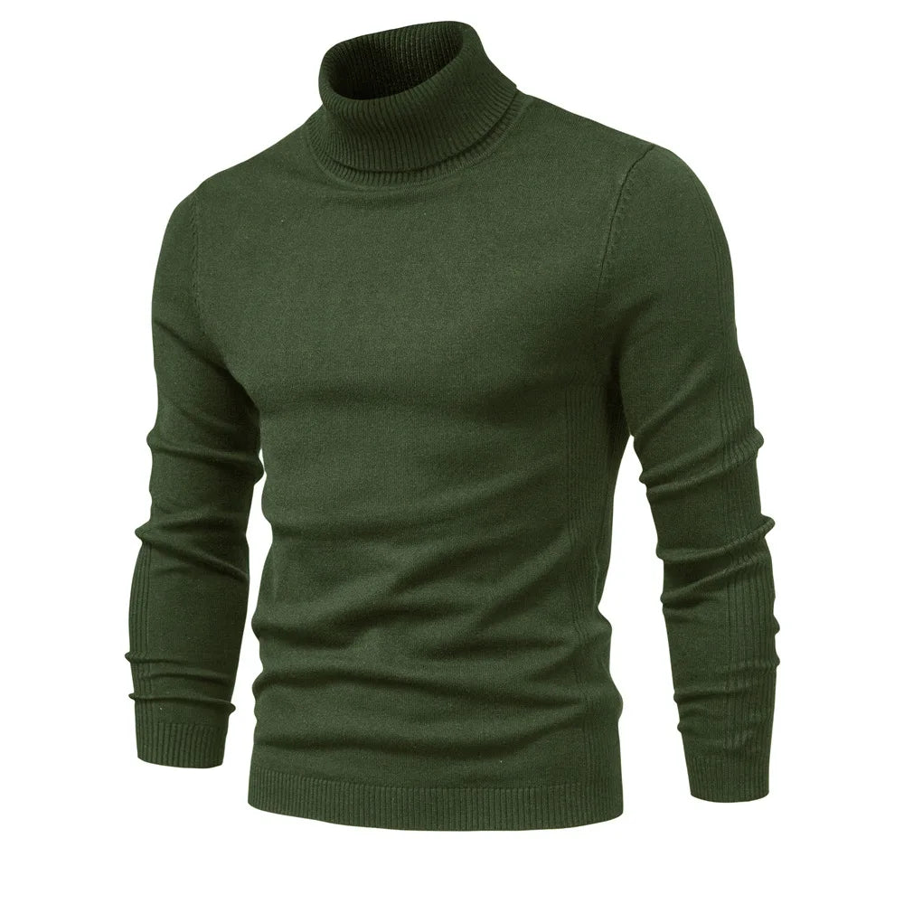 New Winter Men's Turtleneck Thick Sweaters Casual Turtle Neck Solid Color Quality Warm Slim Turtleneck Sweaters Men Pullovers To.