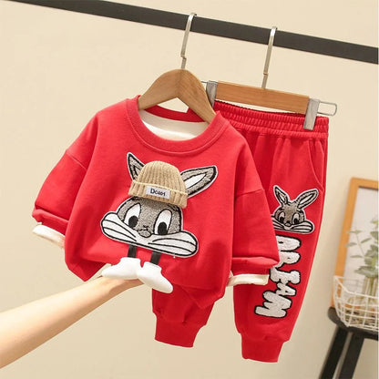 Autumn Kid Boy Clothes Set Cartoon Printed Sweatshirts Pullover Top and Pants Bottom 2pcs Suit Children Girls Outfits Tracksuits.