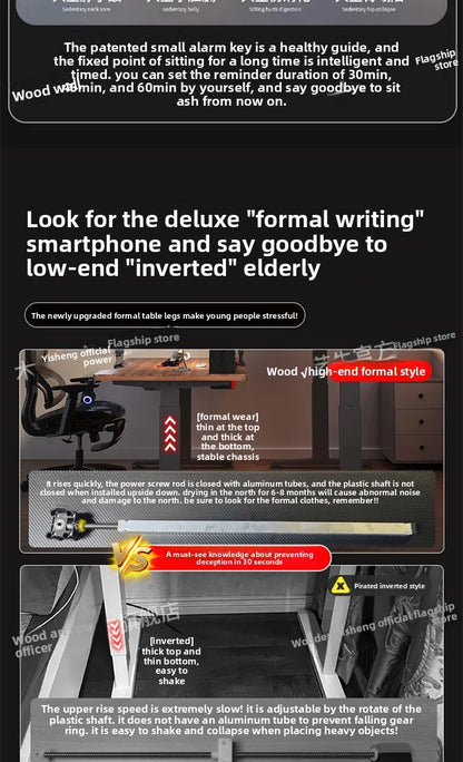 Elektrischer höhenverstellbarer intelligenter Stehschreibtisch, Computer-Workstation, Heimbüro, Gaming-Tisch, Arbeitszimmer, Schreibtisch, Desktop-Computer