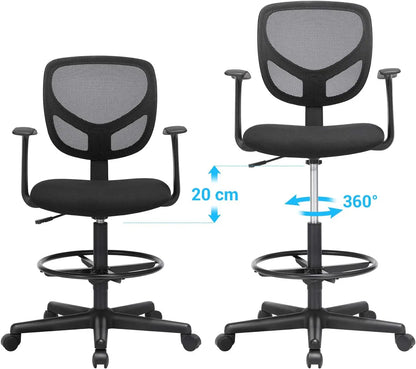 SONGMICS Chefsessel, ergonomisch, höhenverstellbare Fußstütze