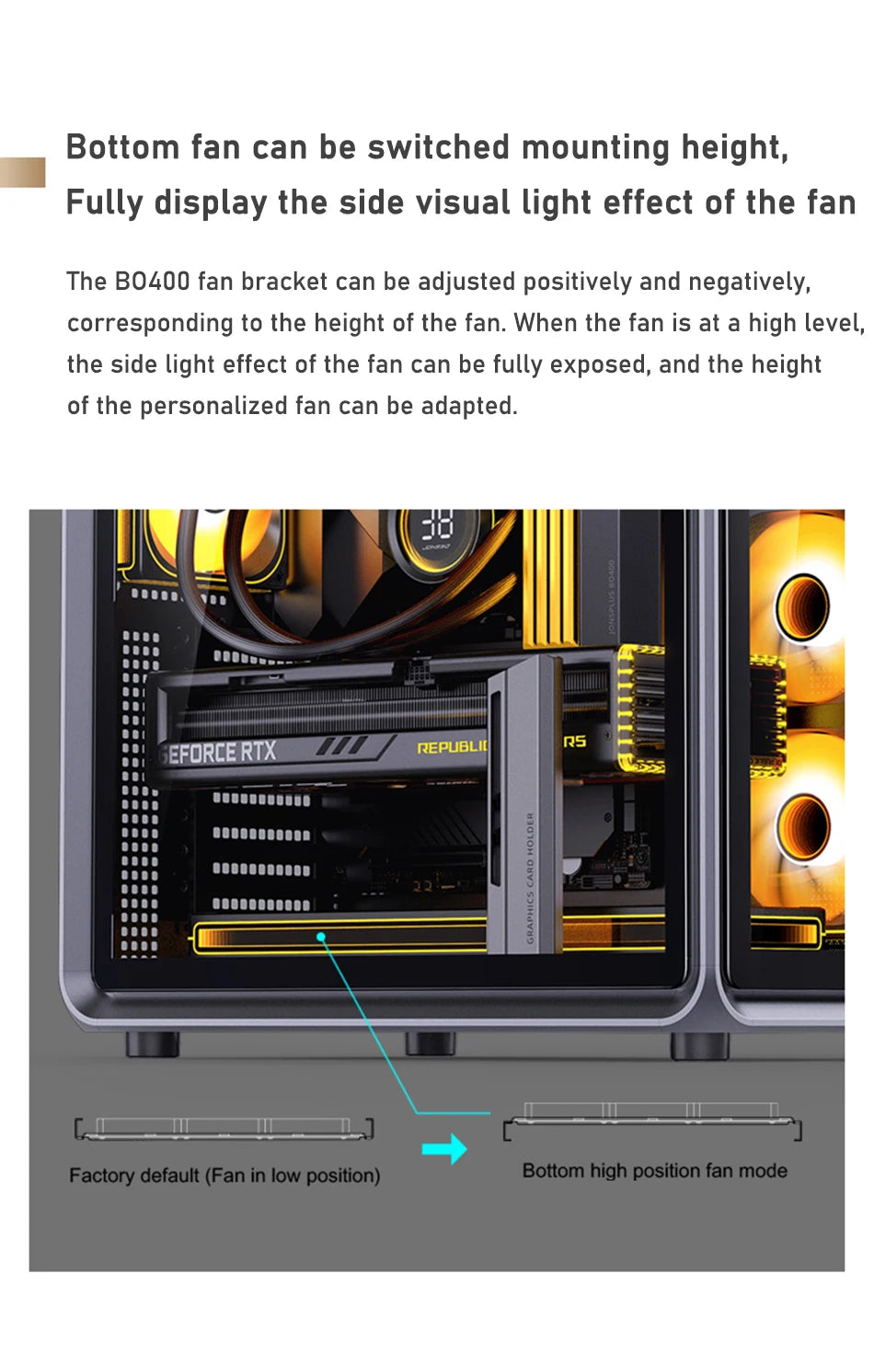 JONSBO BO400 ATX Desktop Case Aluminum Side View Sea View Room Chassis Supports 360 Water-cooled 10 Fan Positions