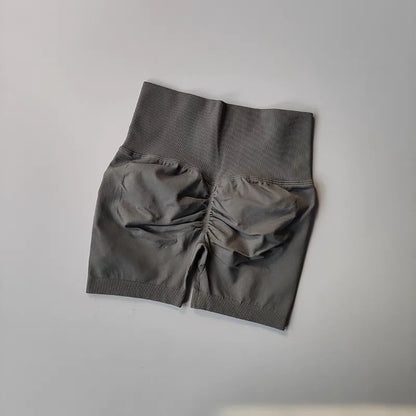 Summer High-Waist Women's Yoga Shorts Breathable Fitness Shorts Butt Lift Sports Running Cycling Push-Up Workout Gym Shorts.