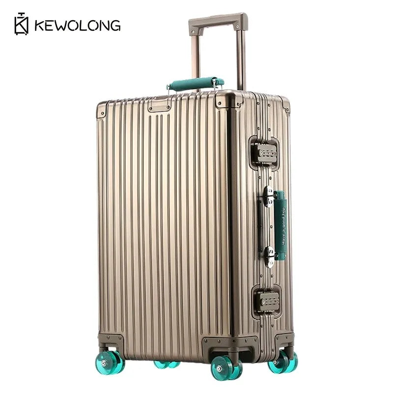 Vollaluminium-Magnesium-Legierungskoffer 20 29 Zoll – langlebiges Einscheckgepäck aus Metall mit TSA-Schloss, Handgepäck mit großer Kapazität.