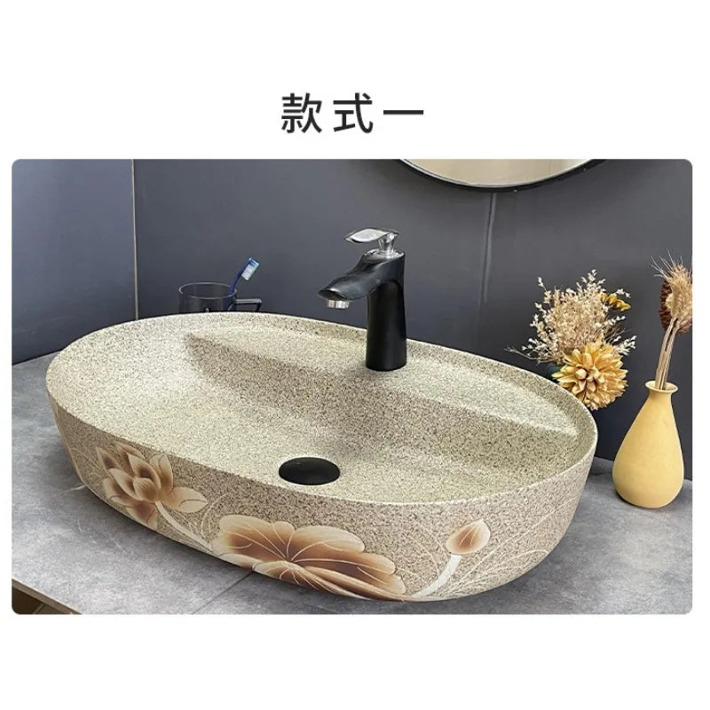 Modernes Badezimmerwaschbecken im nordischen Stil zum Waschen von Händen und Gesicht, minimalistisches Design, individuell gestaltet