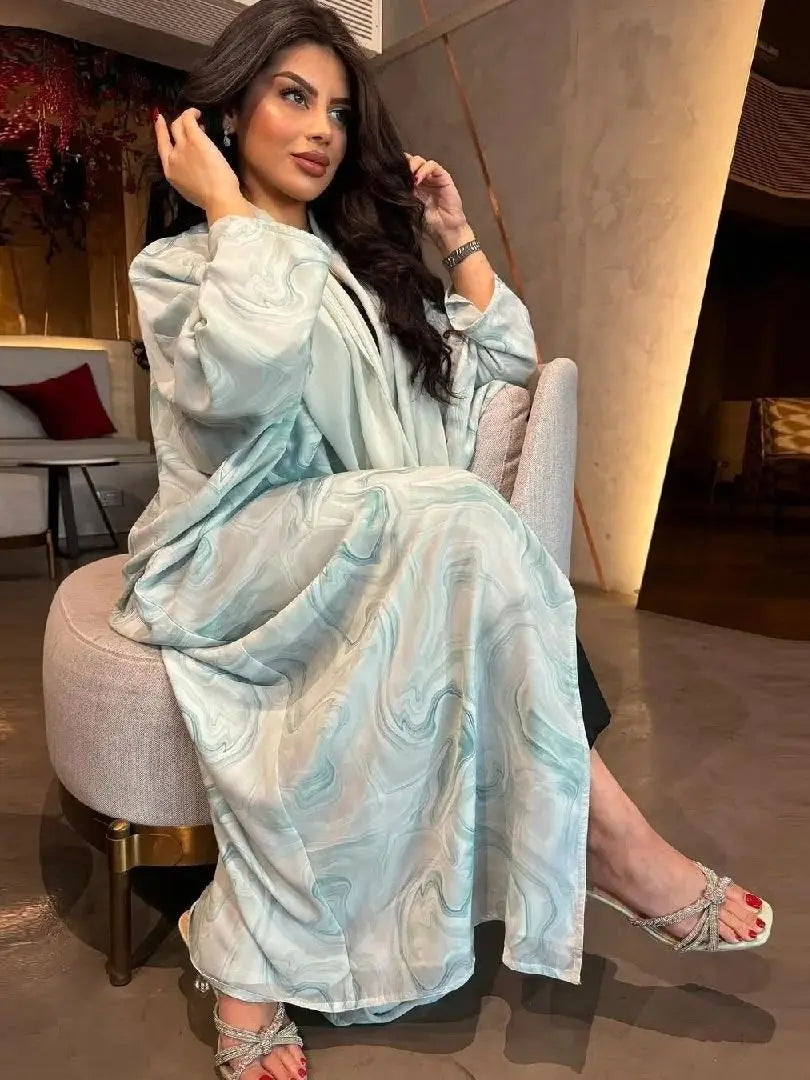 Ramadan Open Modest Kimono Abaya Damen Dubai Muslim With Hijab Islam Women Caftan Moroccan Kebaya Kaftan Robe Femme Musulmane.