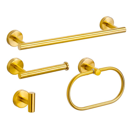 Badezimmer-Hardware-Set aus gebürstetem Gold, Handtuchhalter aus Edelstahl 304, Handtuchring, Toilettenpapierhalter, Kleiderhaken, Badezimmer-Zubehör