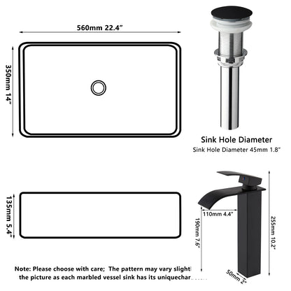 KEMAIDI Waschbecken, Waschbecken, Waschbecken über der Theke, moderne Badezimmer-Waschbecken, Schüssel mit Wasserhahn, kombinierte Waschbecken in mehreren Form