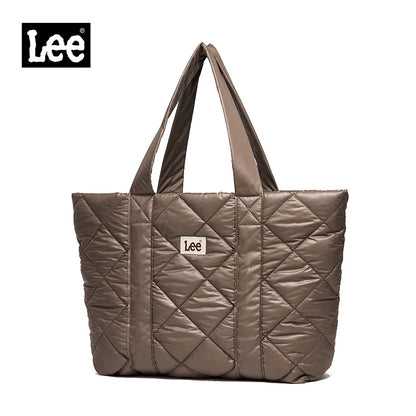 LEE Large Soft Puffer Bag Women Big Size College Students Laptop Book Quilted Tote Bag Lady Down-filled Shopping School Bags