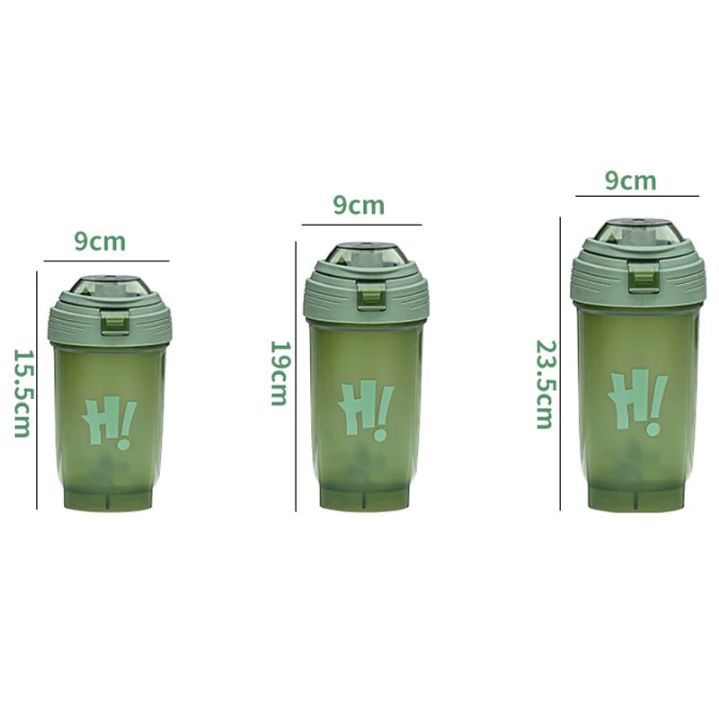 Portable 500ml Protein Powder Shaker Bottle Leak Proof Water Bottle for Gym Fitness Training Sport Shaker Mixing Cup with Scale.