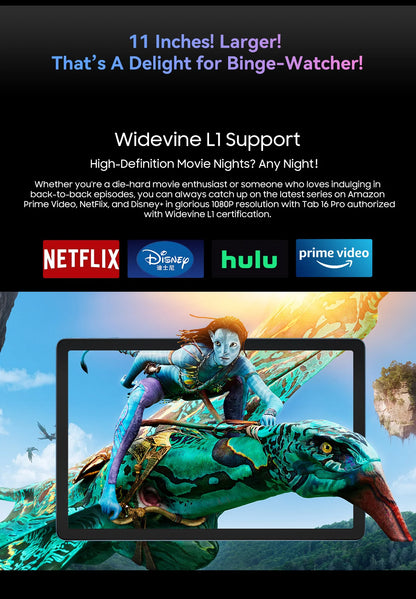 Blackview Android 14 Tab 16 Pro 11 Inch Touch Tablet 2K Screen 24GB +256GB 4G LTE+5G WiFi Gaming Tablets with Protective Shell.