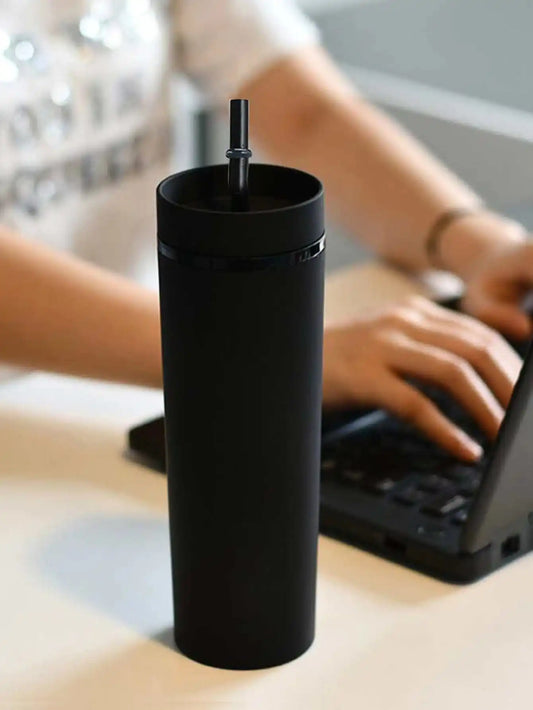 1PC- Tumbler Straws Cup With Lids Drinkware Fruit Juice Bottle Double Wall Plastic Cups Gift for Festival Party.