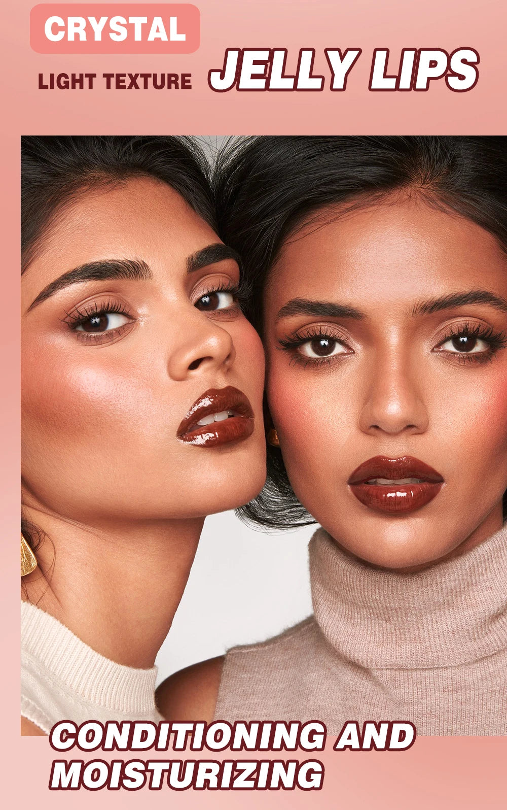 QIBEST Crystal Lip Balm Moisturizing Lip Gloss Oil Jelly Lipgloss Long Lasting Liquid Lipstick Hydrating Tinted Lip Serum Makeup.