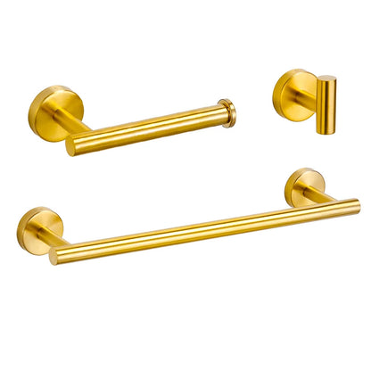 Badezimmer-Hardware-Set aus gebürstetem Gold, Handtuchhalter aus Edelstahl 304, Handtuchring, Toilettenpapierhalter, Kleiderhaken, Badezimmer-Zubehör