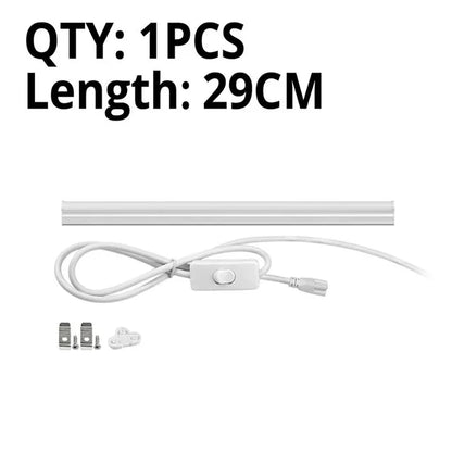 Led Tube Light With Switch Wire 110V 220V 6W Lighting T5 Bar Lamps 29cm For Living Room Bedroom Closet Kitchen Lamp.