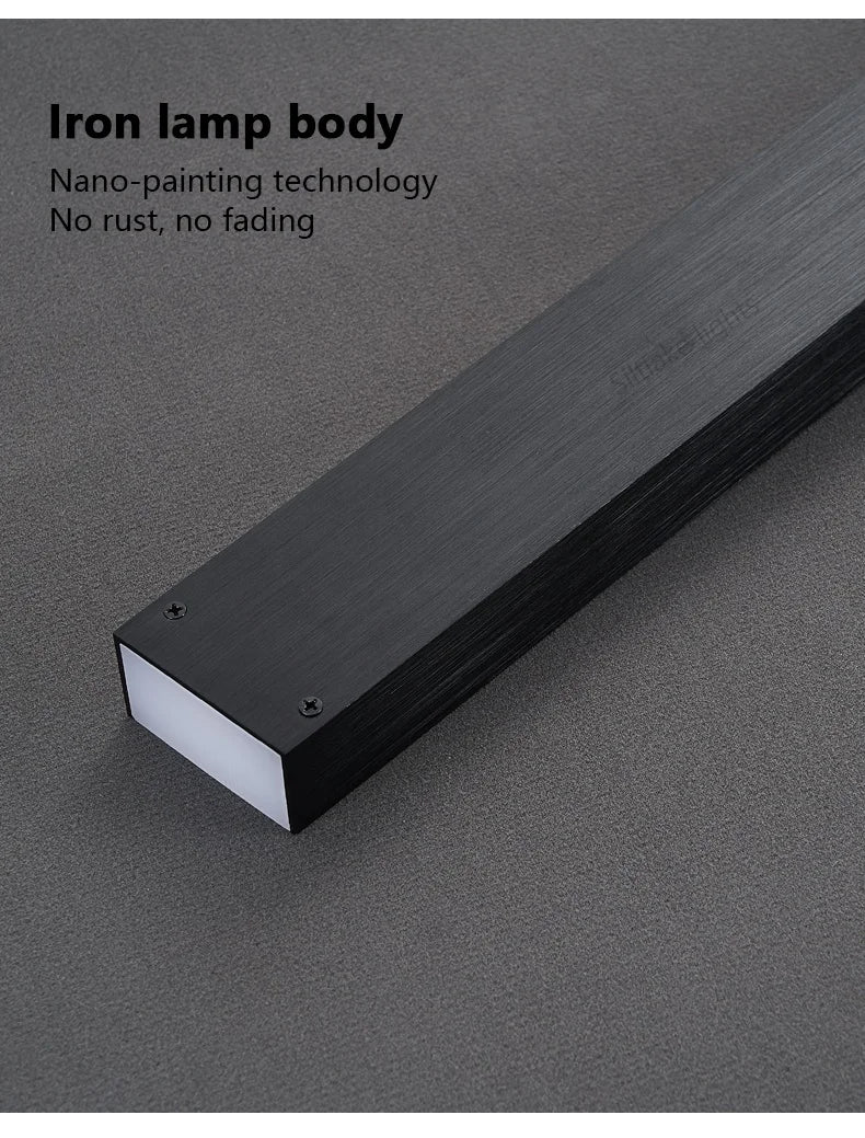 Neue Restaurant Kronleuchter moderne einfache Esszimmer Tisch Bar Lichter lange Streifen Scheinwerfer kreative Designer Pendelleuchten.