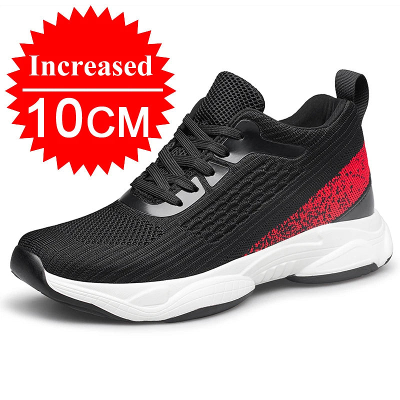 Fashion Men Sneakers Elevator Shoes Men Breathable Mesh Shoes Sports Casual Board Shoes Men's Hidden Inner Heightening Shoes 8cm