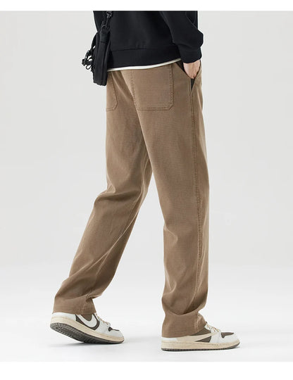 Men's Loose Straight Lyocell Wide Leg Trousers 2025 Autumn Winter Drape Comfortable Versatile Casual Pants Plus Size 5XL